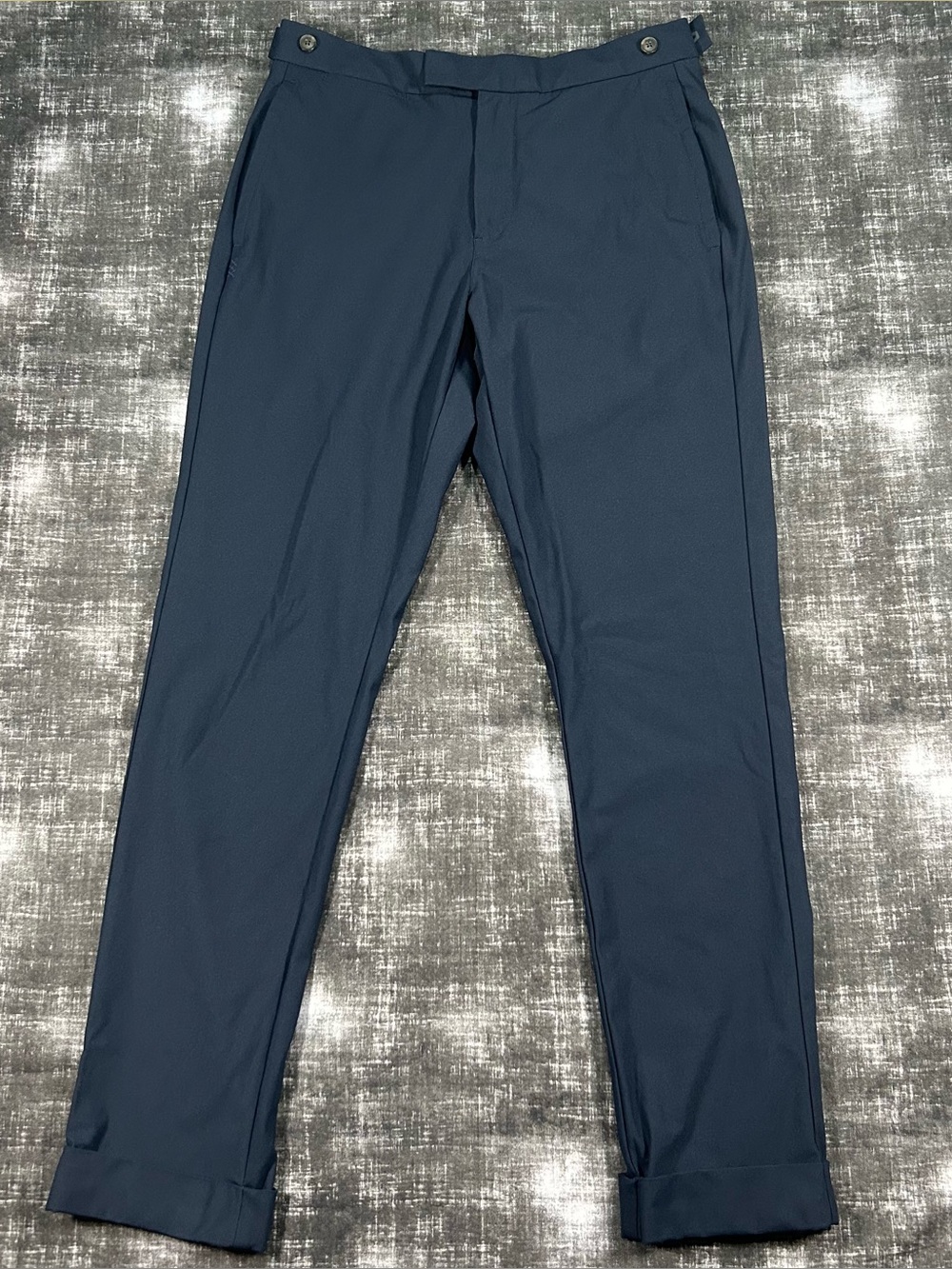 Rhone Pants Mens 30x31 Blue Commuter Pro Trouser Slim Straight Stretch Cuffed